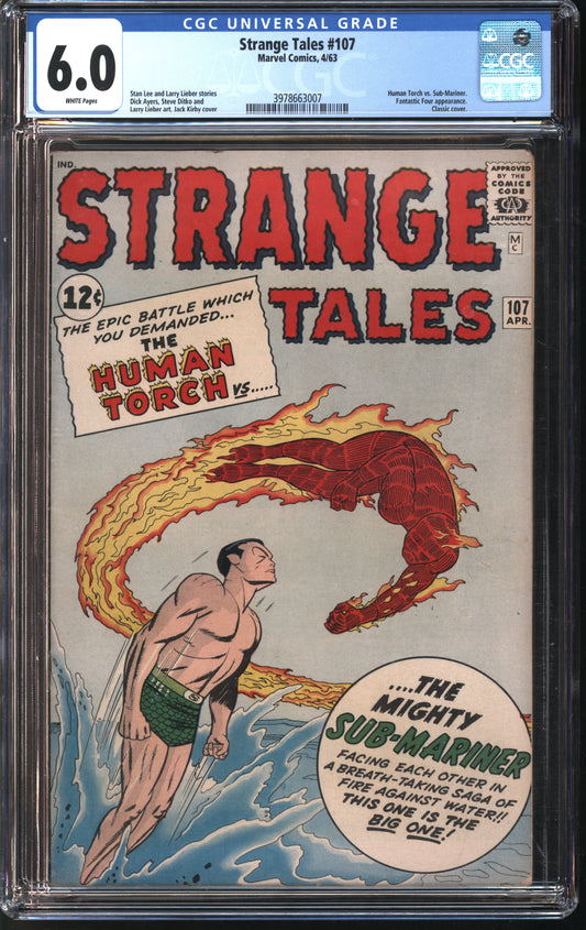 Marvel Comics Strange Tales 107 4/63 CGC 6.0 White Pages