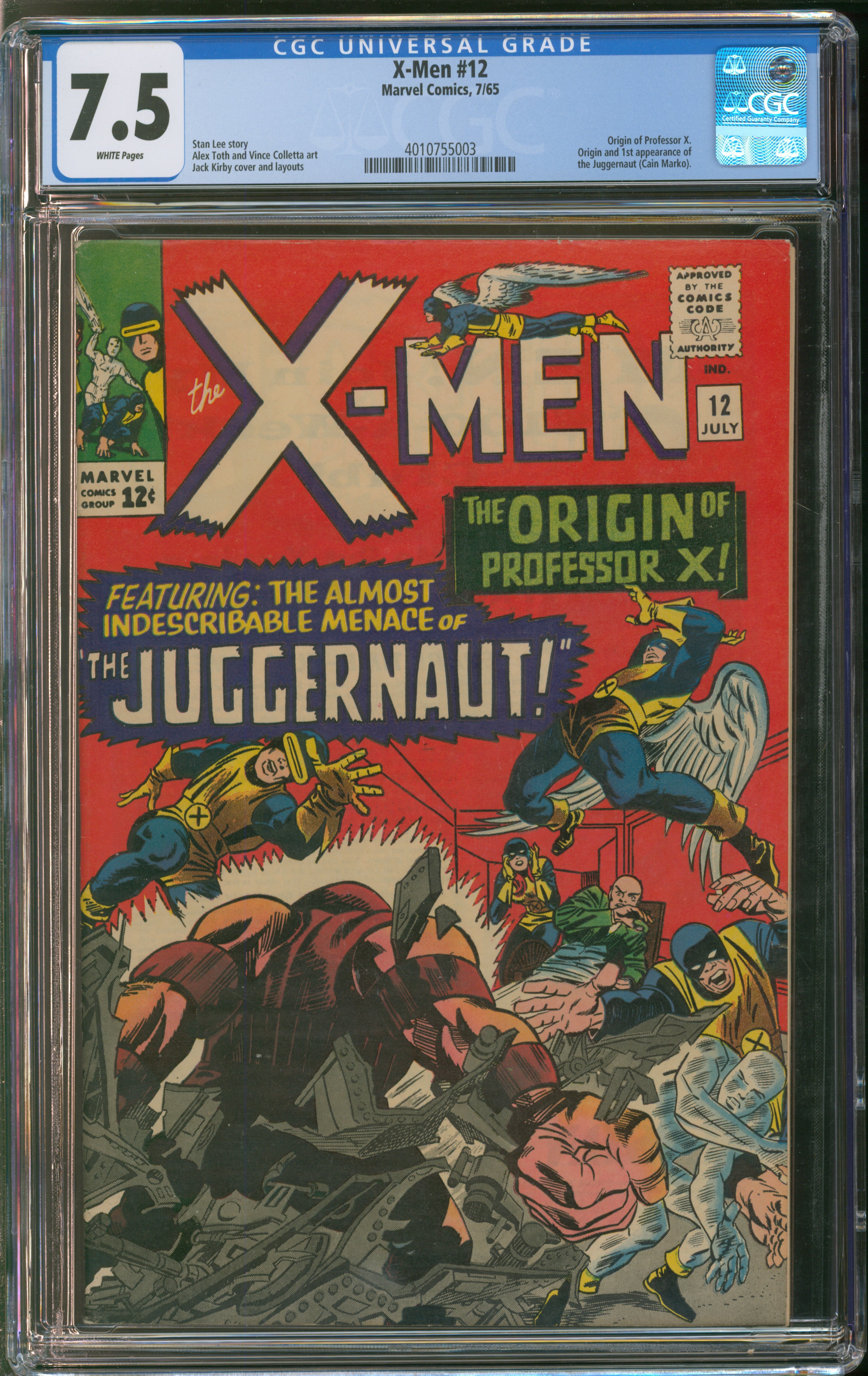Marvel Comics X-Men #12 7/65 CGC 7.5 White Pages