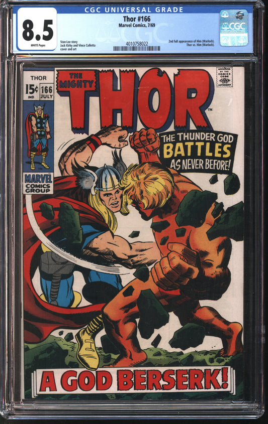 Marvel Thor 166 7/69 CGC 8.5 White Pages