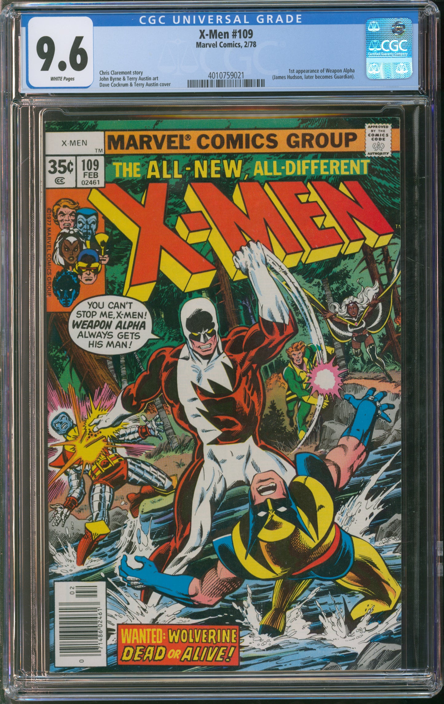 Marvel Comics X-Men #109 2/78 CGC 9.6 White Pages