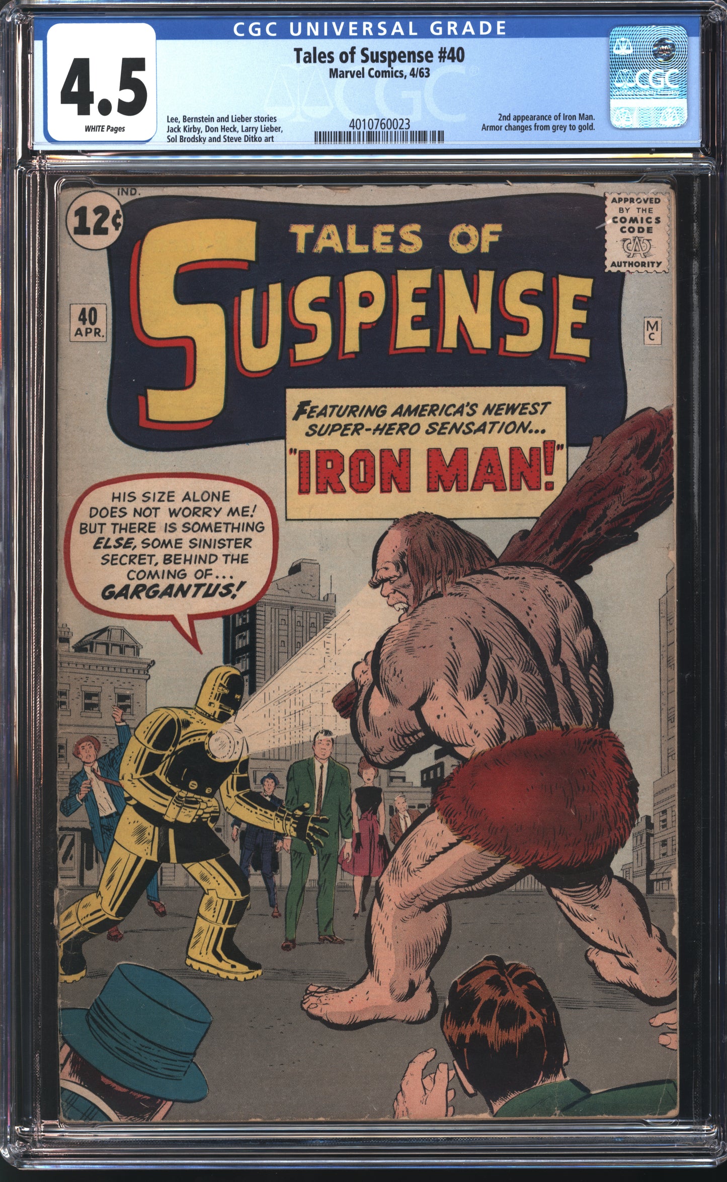 Marvel Tales of Suspense 40 10/63 CGC 4.5 White Pages