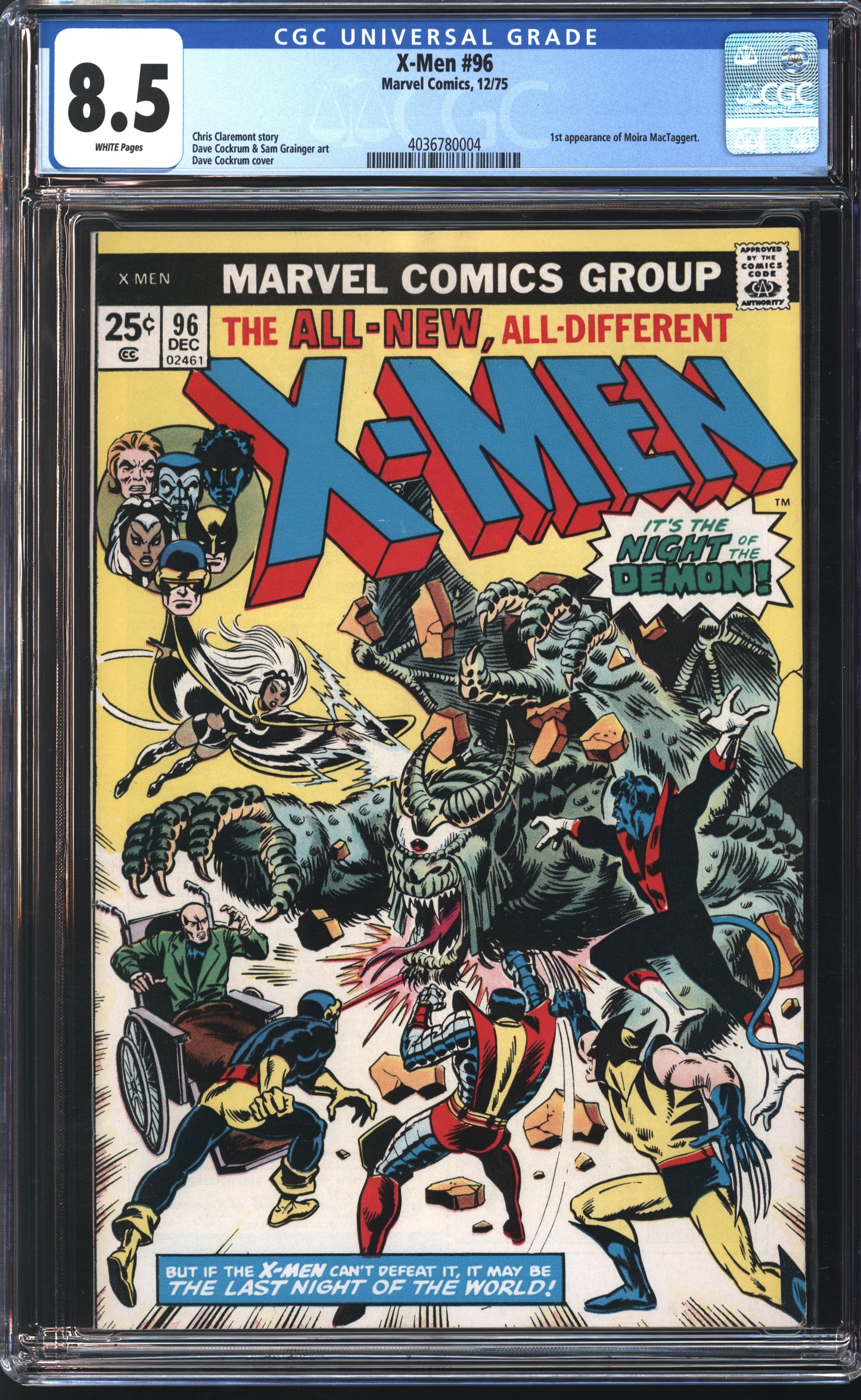 Marvel X-Men 96 12/75 CGC 8.5 White Pages