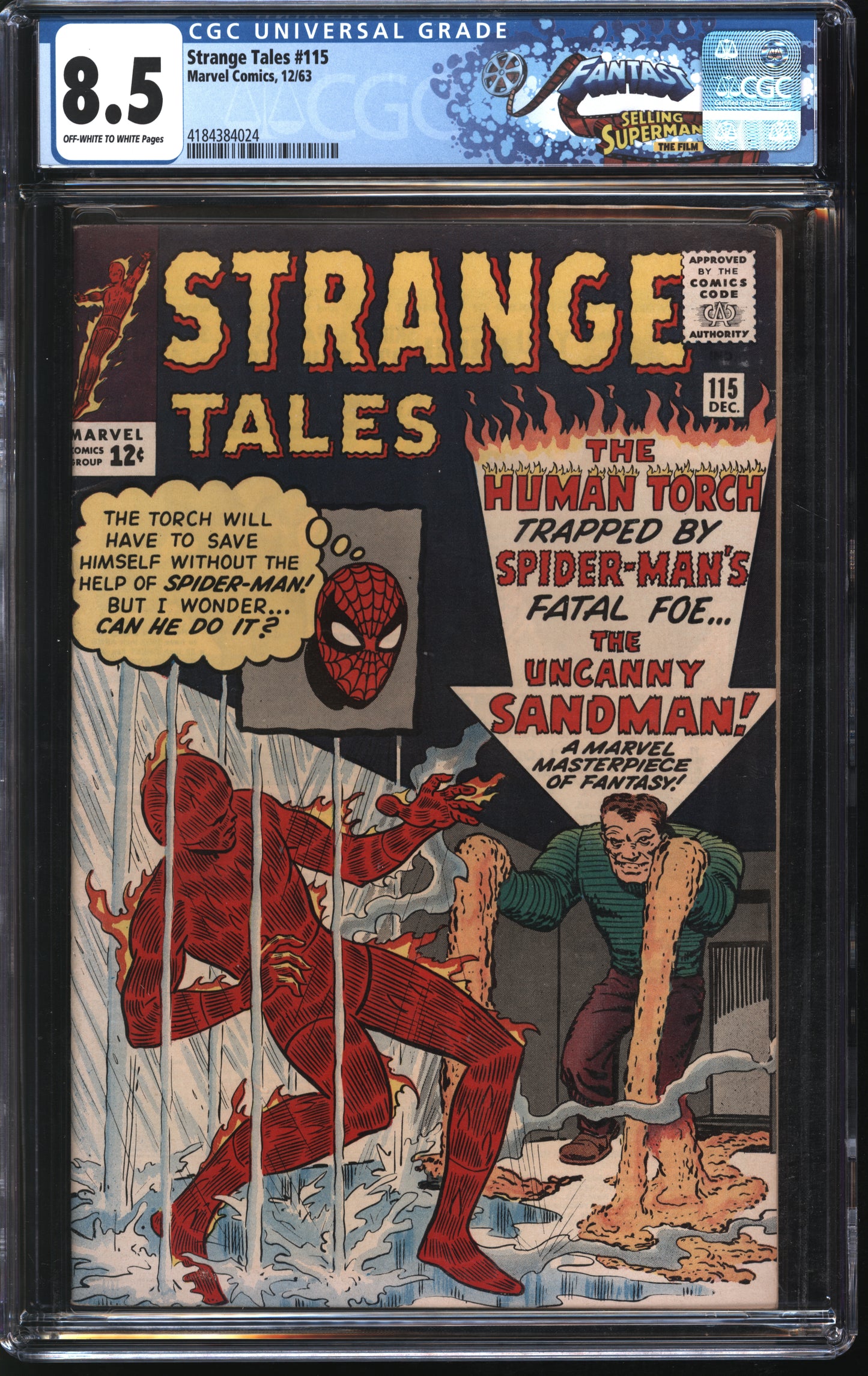 Marvel Strange Tales #115 12/63 FANTAST CGC 8.5 Off-White to White Pages