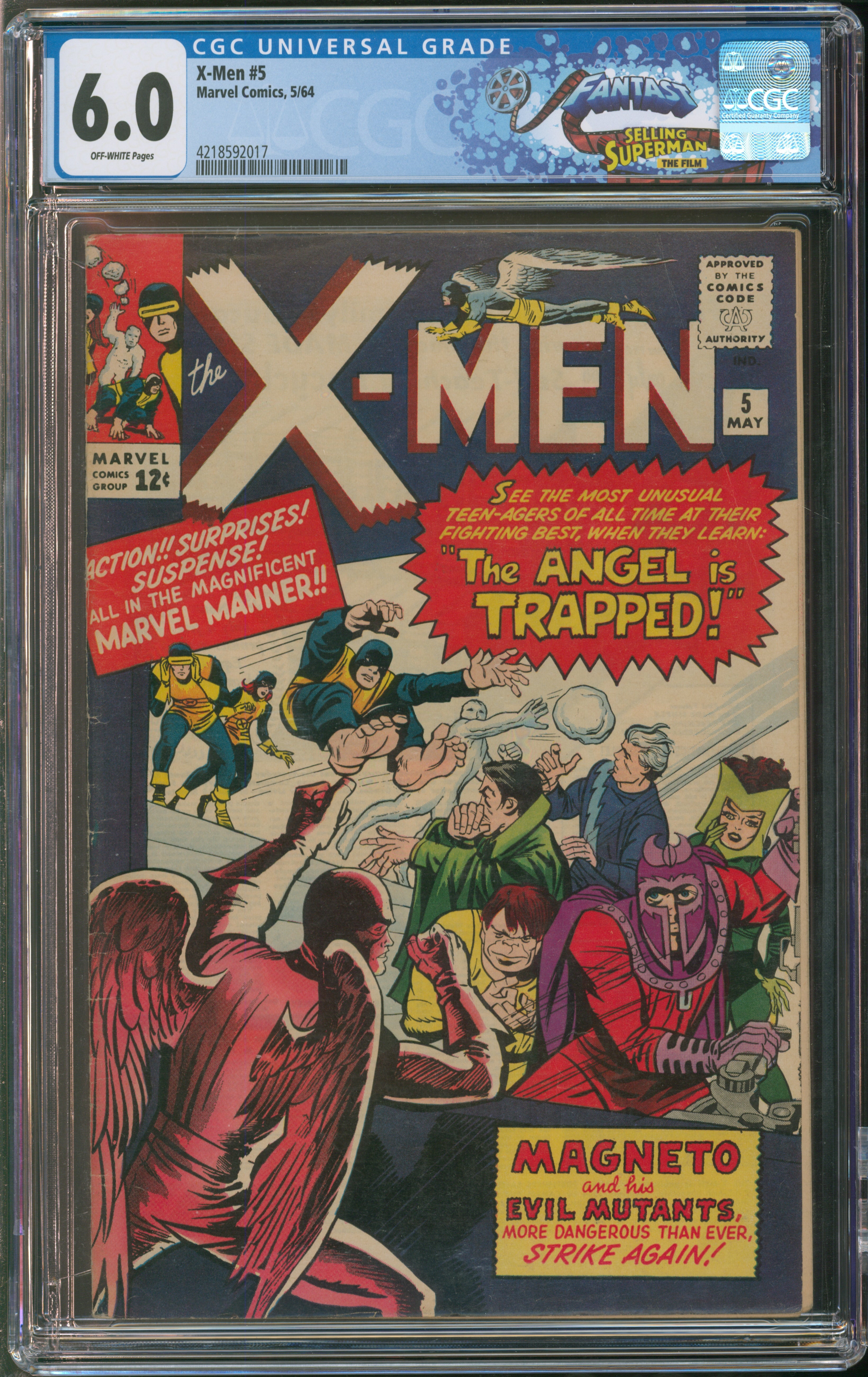 Marvel Comics X-Men #5 5/64 FANTAST CGC 6.0 Off-White Pages