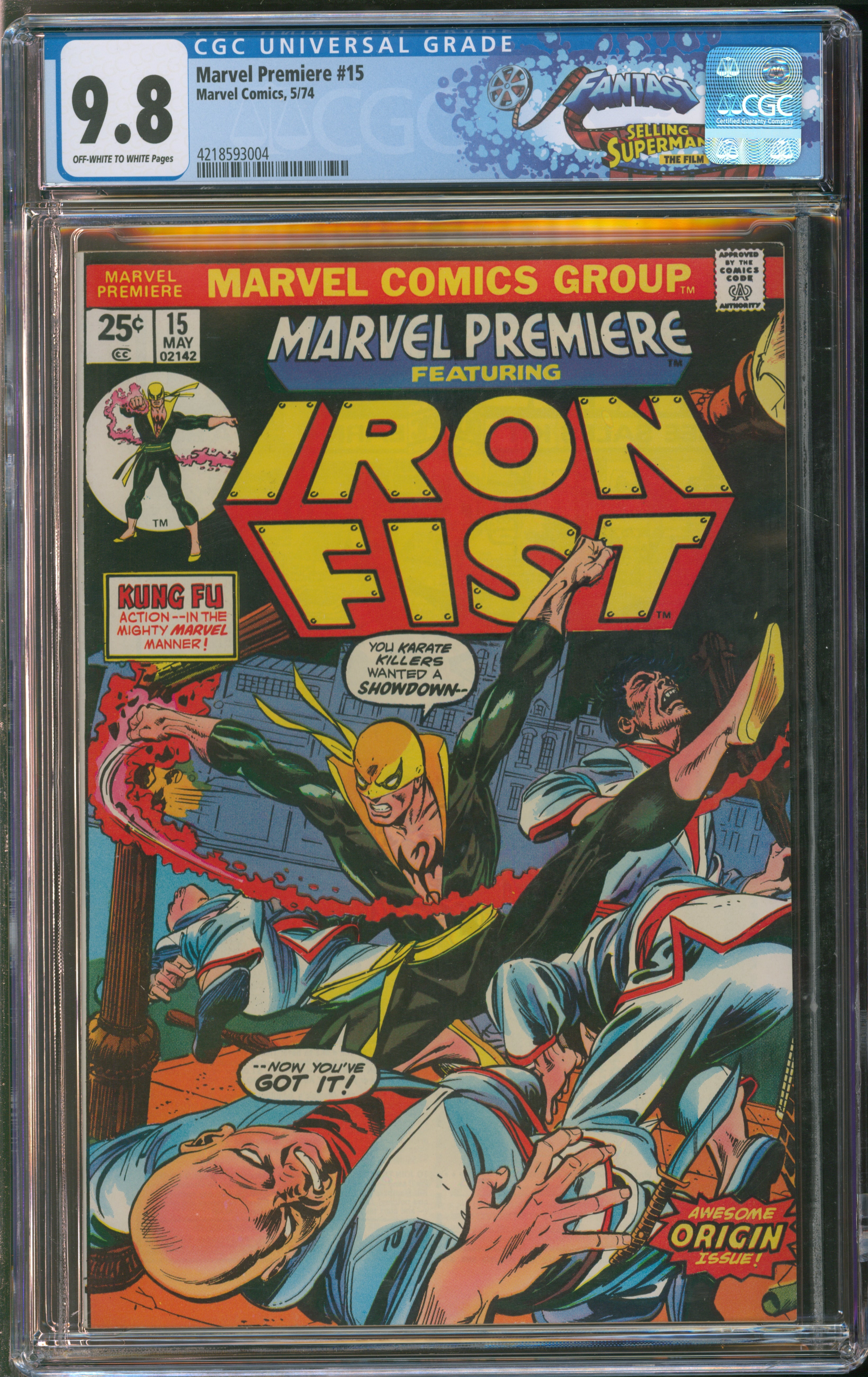 Marvel Comics Marvel Premiere #15 5/74 FANTAST CGC 9.8 Off-White to White Pages