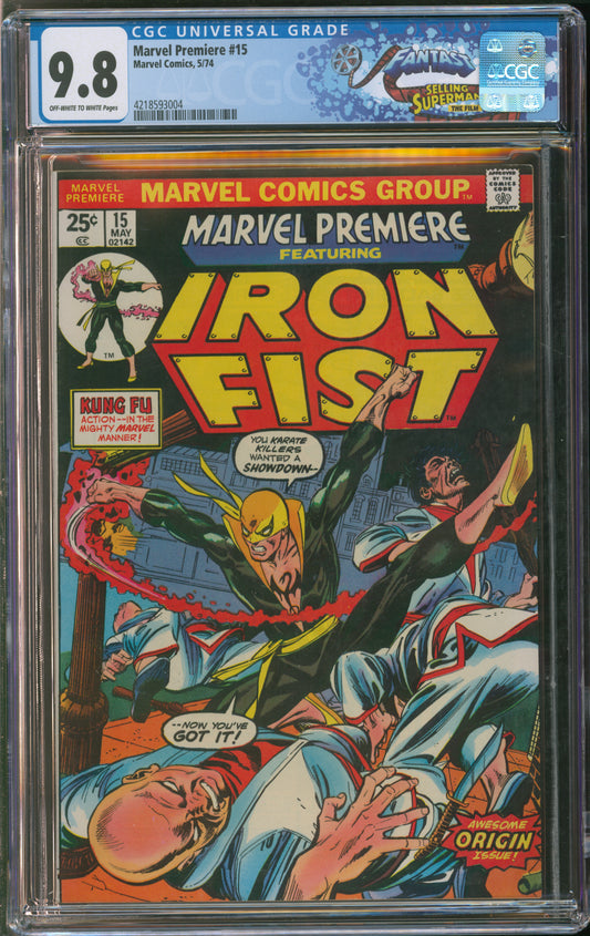 Marvel Comics Marvel Premiere #15 5/74 FANTAST CGC 9.8 Off-White to White Pages