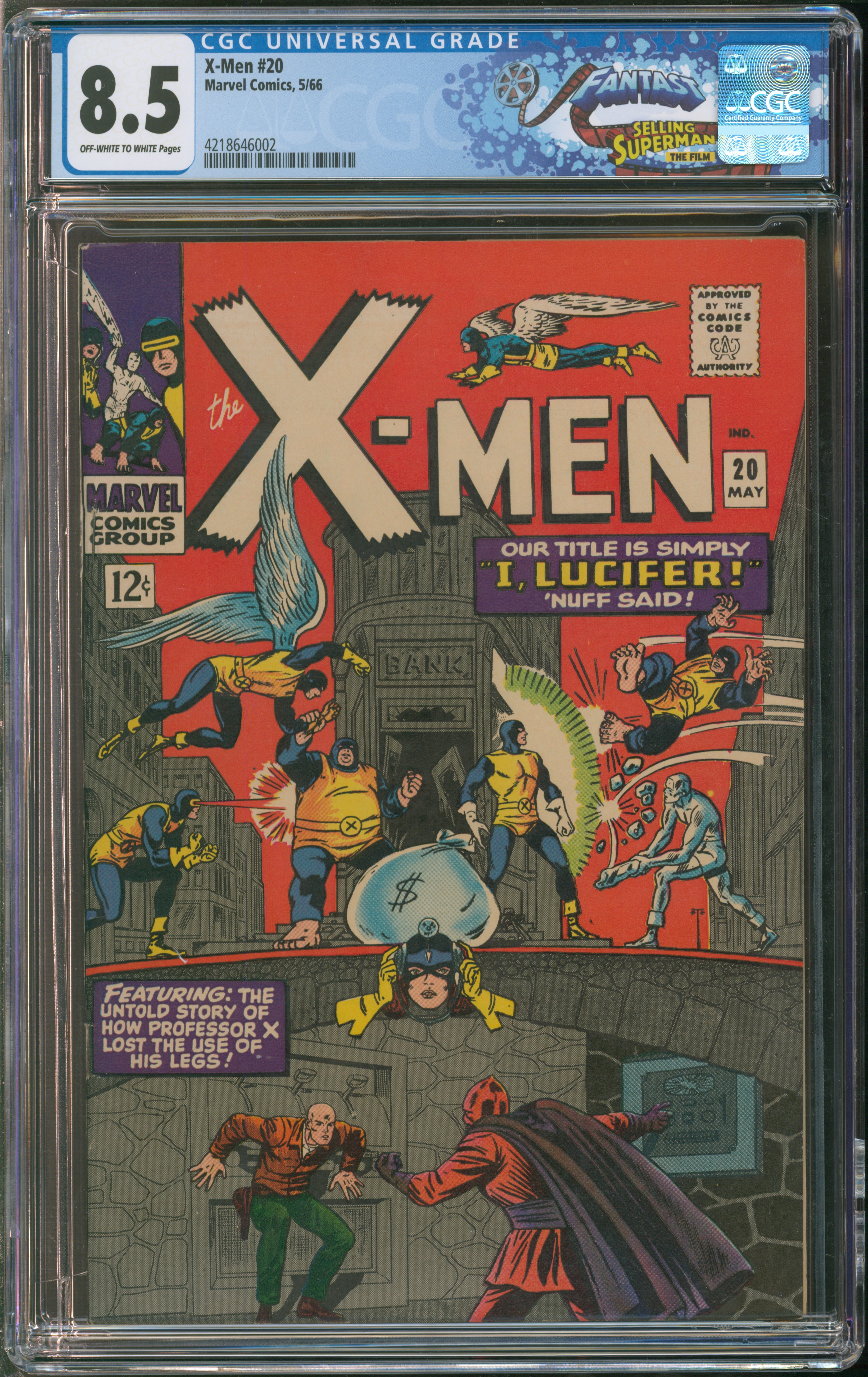 Marvel Comics X-Men #20 5/66 FANTAST CGC 6.5 Off-White to White Pages