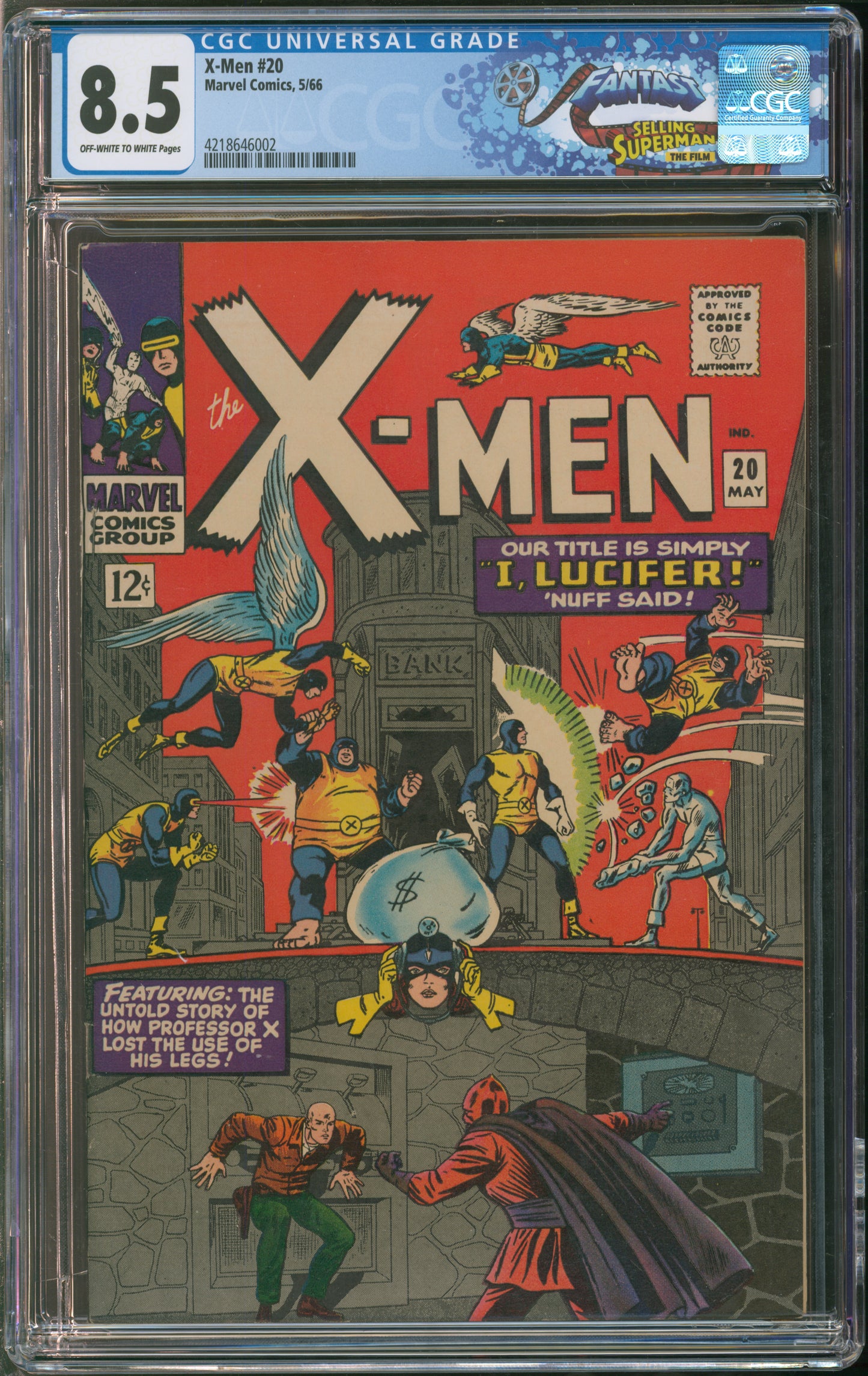 Marvel Comics X-Men #20 5/66 FANTAST CGC 6.5 Off-White to White Pages