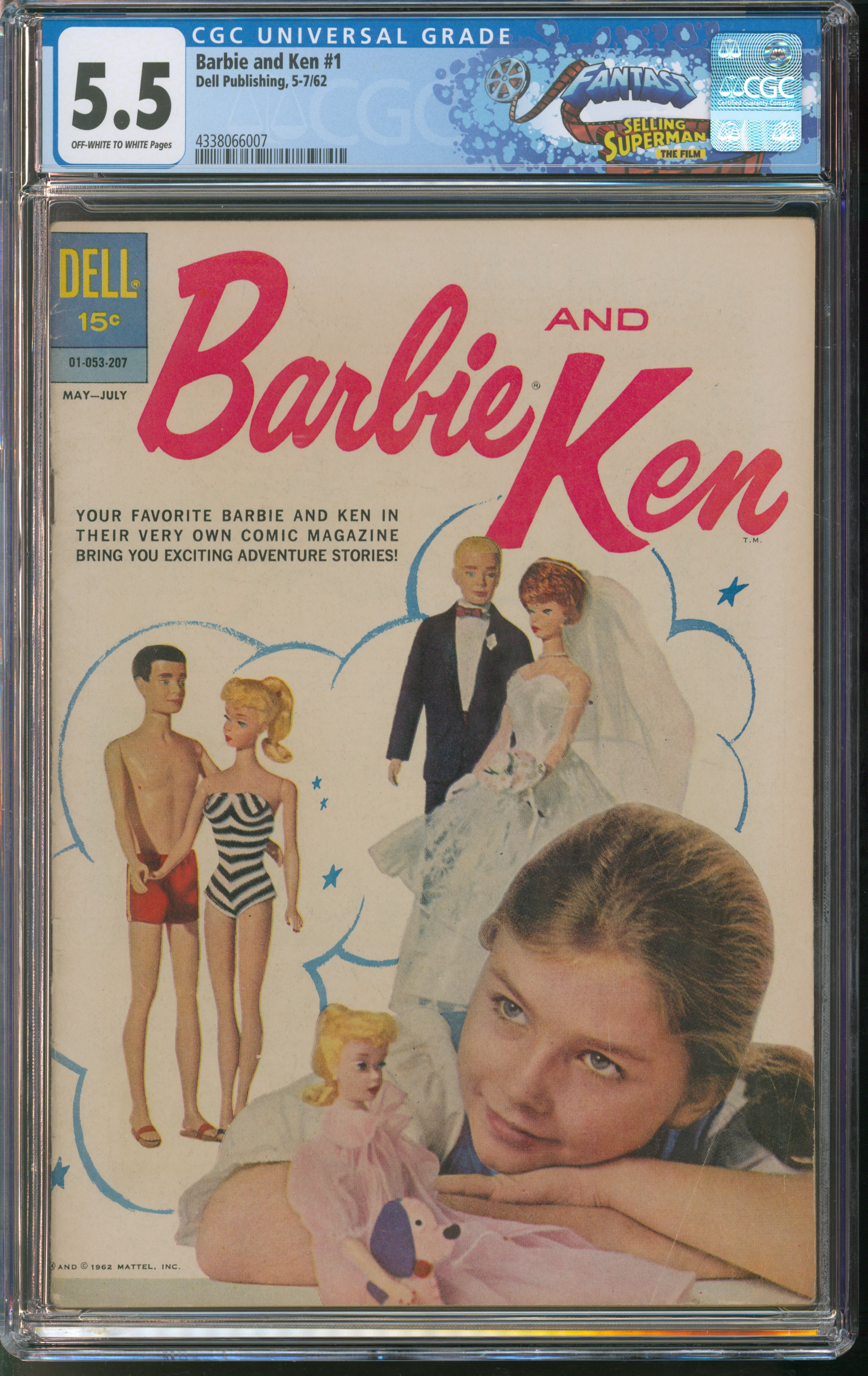 Dell Publishing Barbie and Ken #1 5-7/62 FANTAST CGC 5.5 Off-White to White Pages