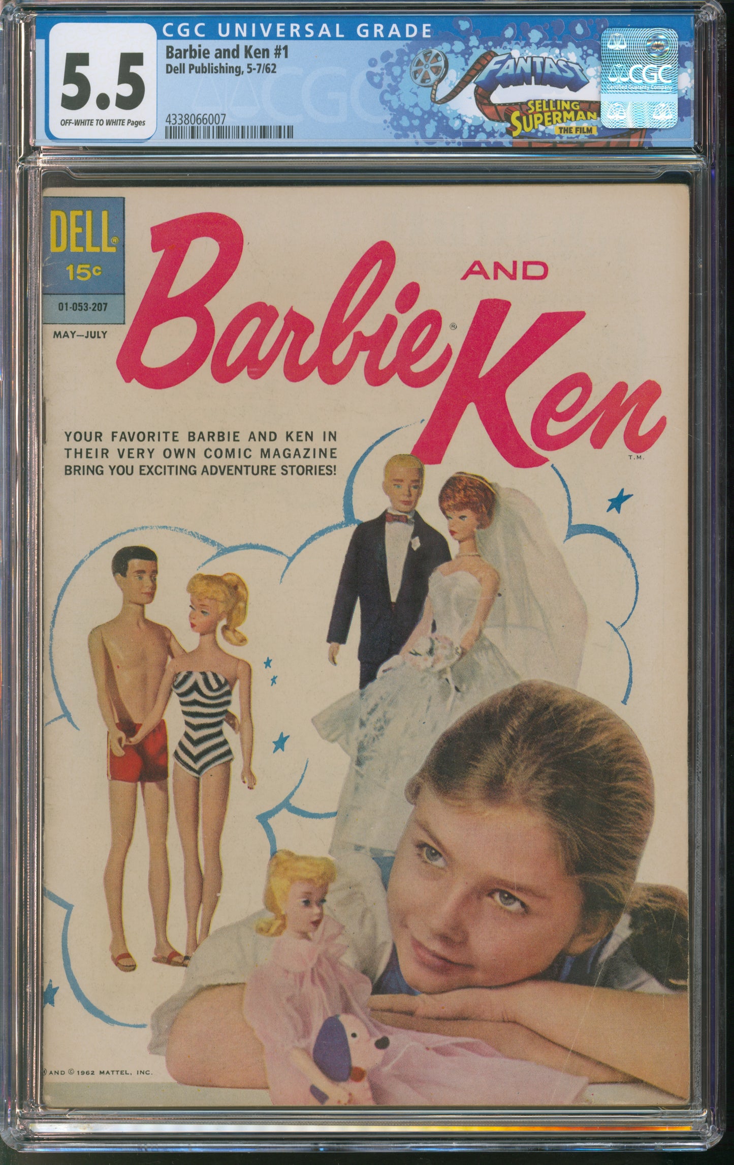 Dell Publishing Barbie and Ken #1 5-7/62 FANTAST CGC 5.5 Off-White to White Pages