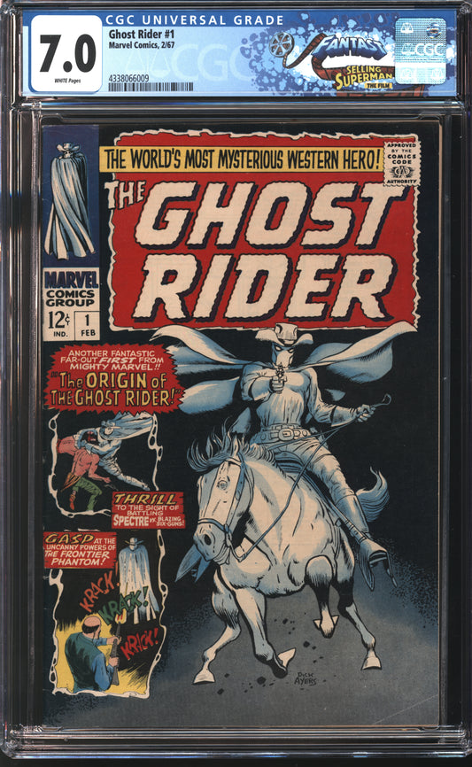 Marvel Ghost Rider 1 2/67 FANTAST CGC 7.0 White Pages