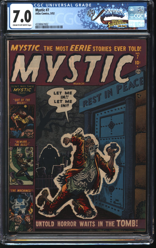 Atlas Comics Mystic 7 2/52 FANTAST PCH CGC 7.0 Off White to White Pages