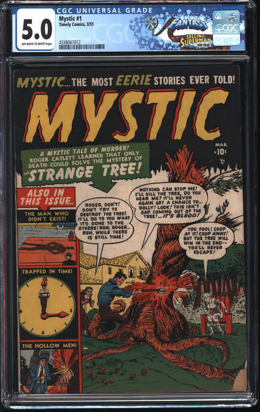 Atlas Comics Mystic #1 2/51 FANTAST PCH CGC 5.0 Off White to White Pages