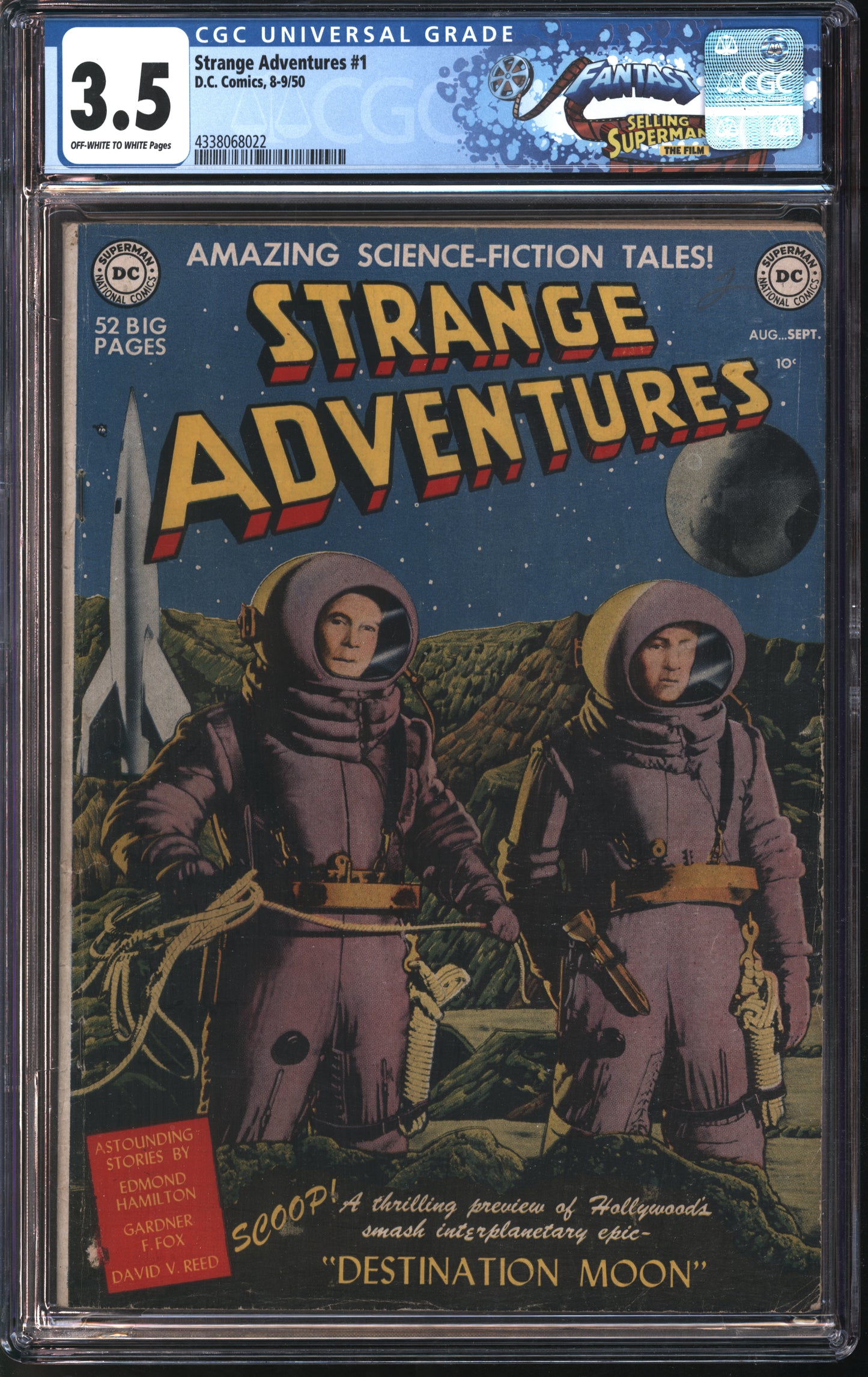 D.C Comics Strange Adventures #1 8-9/50 FANTAST CGC 3.5 Off-White To White Pages