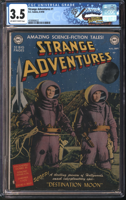 D.C Comics Strange Adventures #1 8-9/50 FANTAST CGC 3.5 Off-White To White Pages