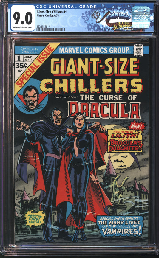 Marvel Comics Giant Size Chillers 1 6/74 FANTAST CGC 9.0 Off White to White Pages