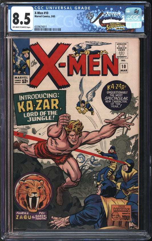 Marvel Comics X-Men #10 3/65 FANTAST CGC 8.5 Off-White to White Pages