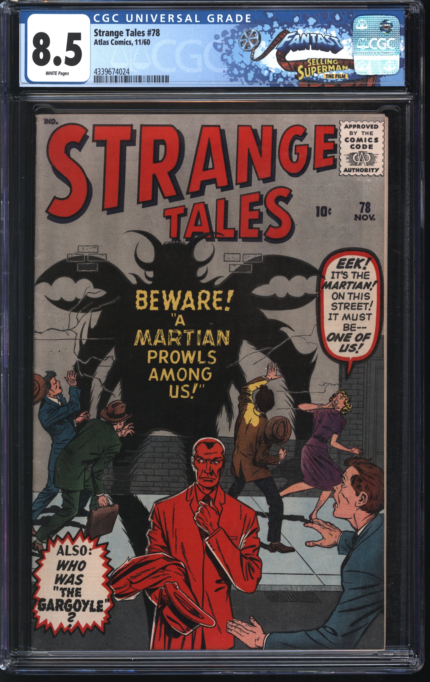 Marvel Comics Strange Tales #78 11/60 FANTAST CGC 8.5 White Pages