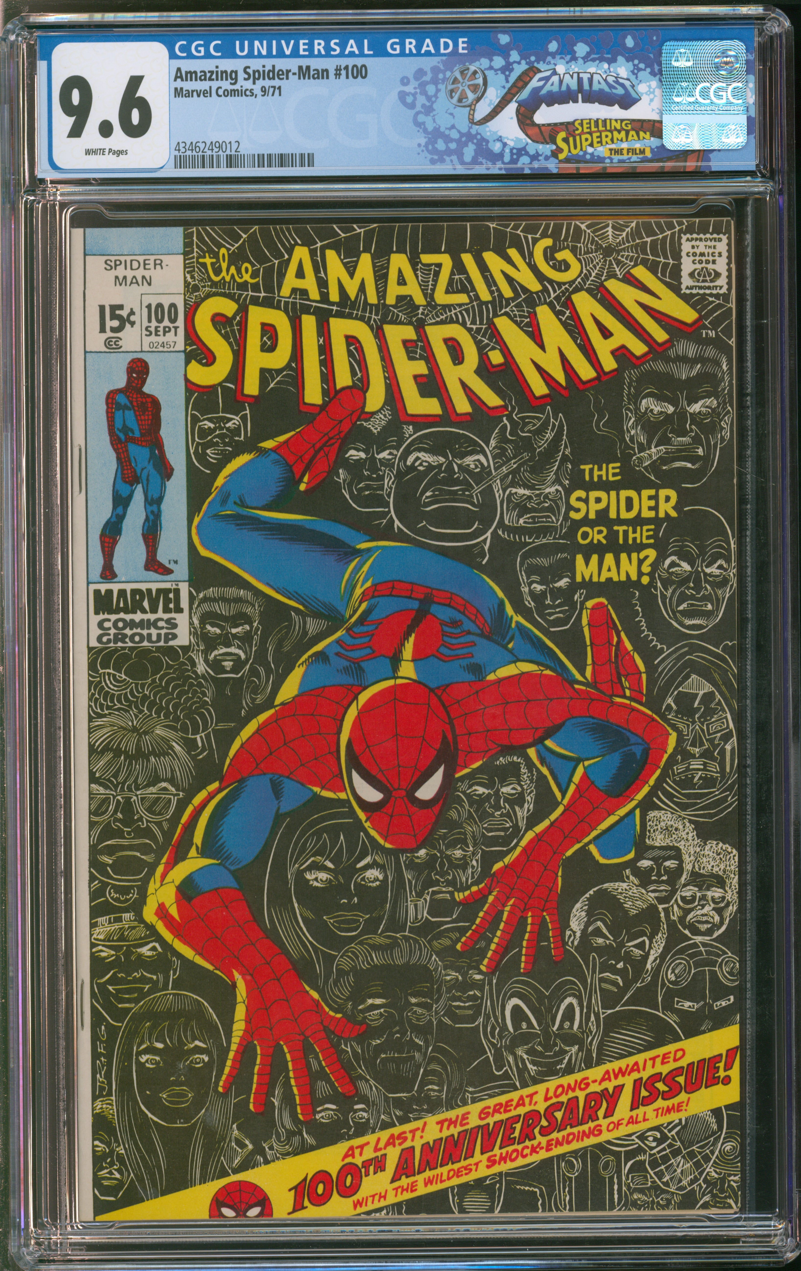 Marvel Comics Amazing Spider-Man #100 9/71 FANTAST CGC 9.6 White Pages