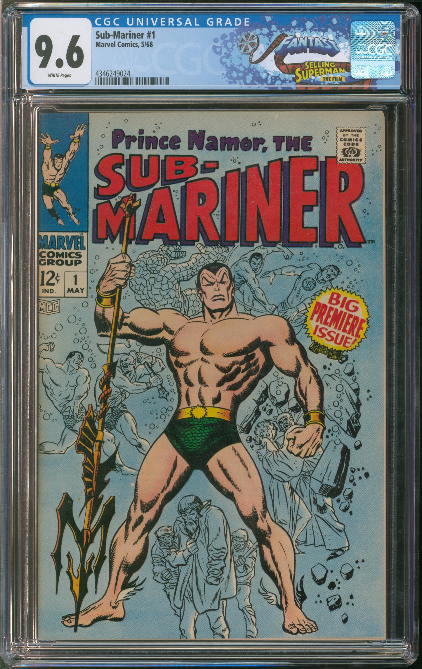 Marvel Comics Sub-Mariner #1 5/68 FANTAST CGC 9.6 White Pages