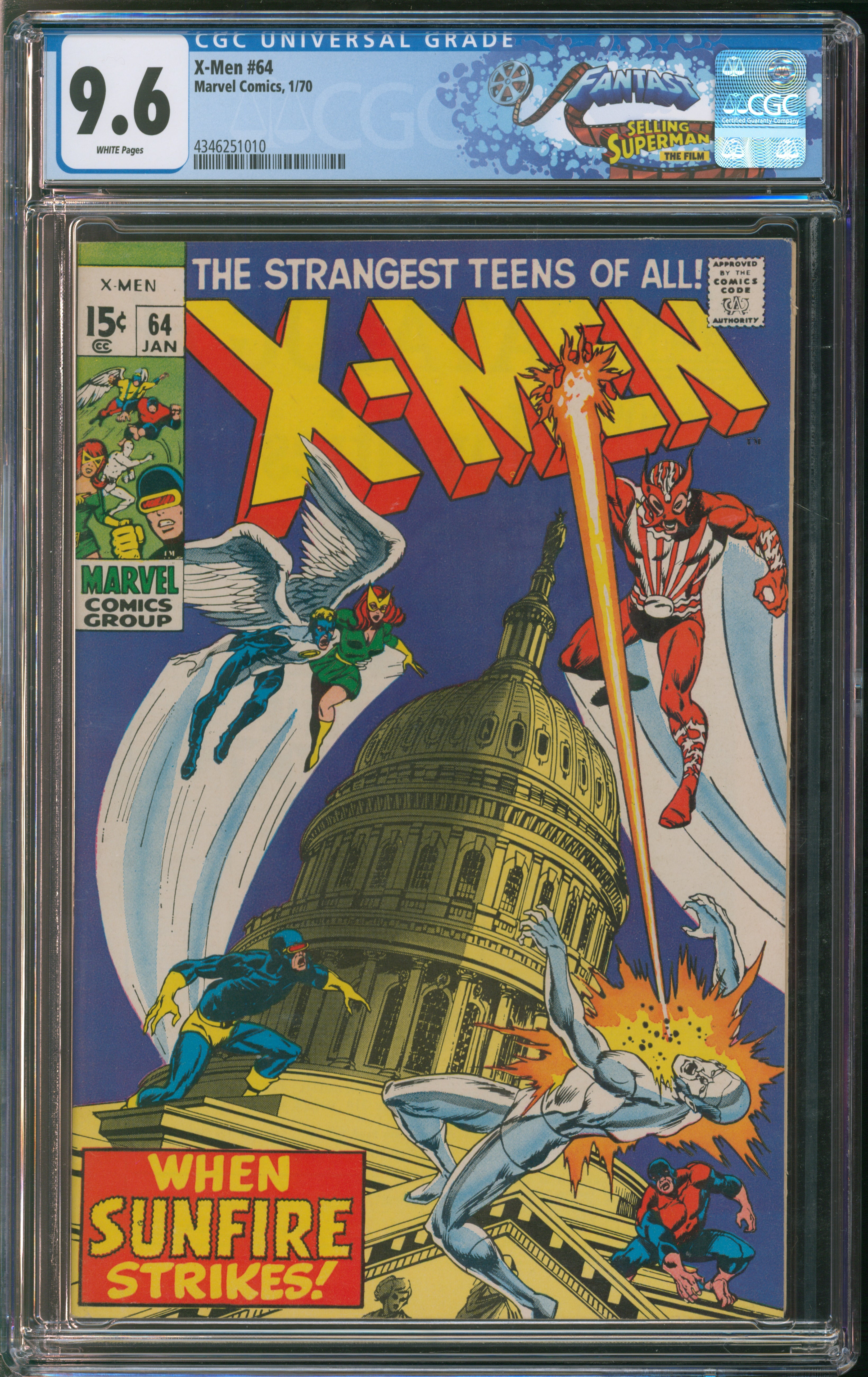 Marvel Comics X-Men #64 1/70 FANTAST CGC 9.6 White Pages