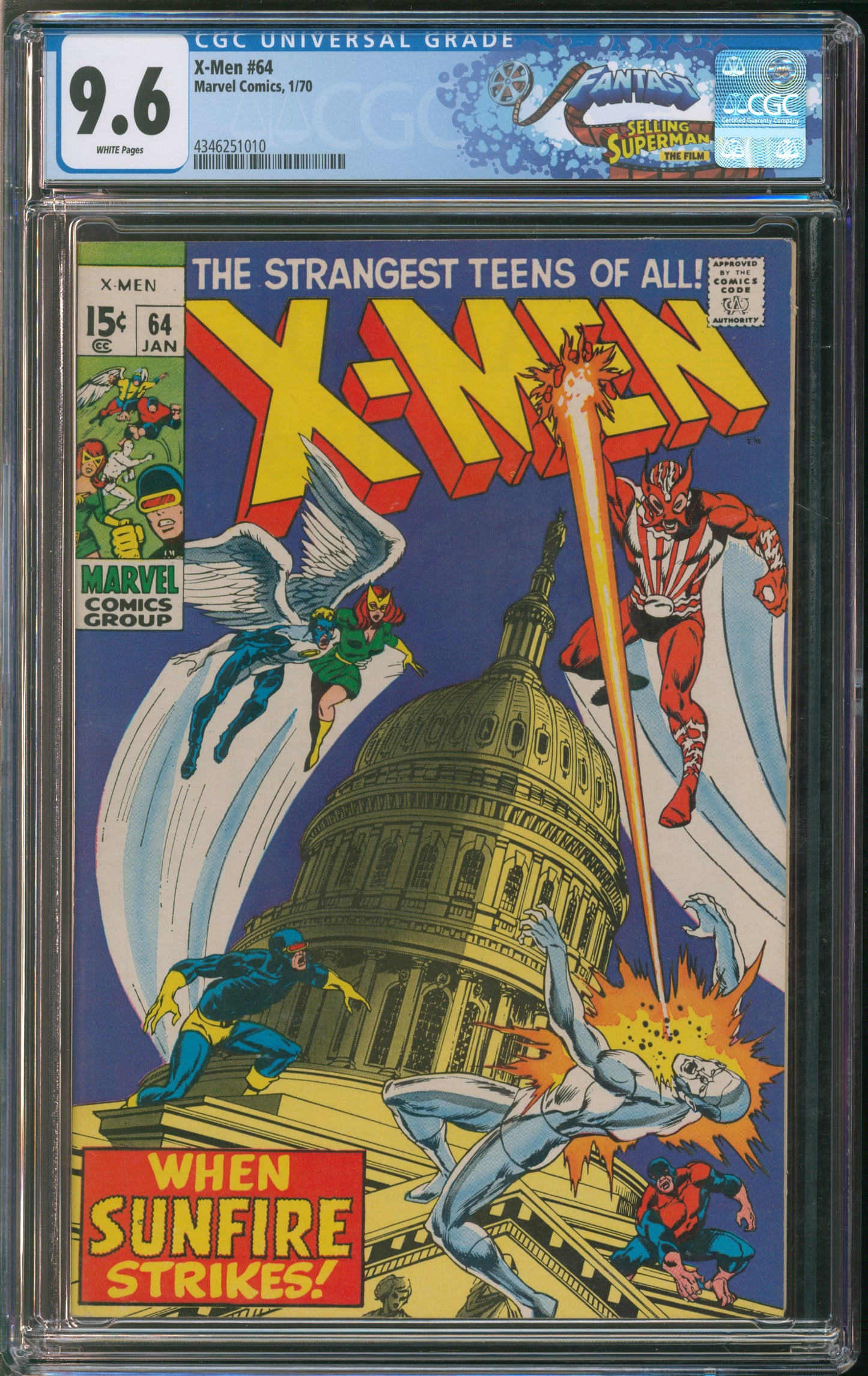 Marvel Comics X-Men #64 1/70 FANTAST CGC 9.6 White Pages