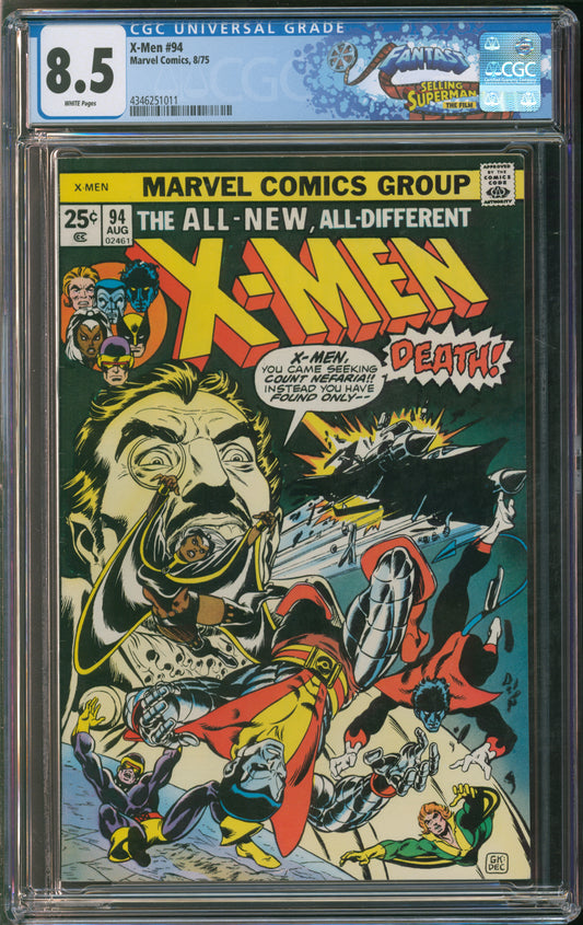 Marvel Comics X-Men #94 8/75 FANTAST CGC 8.5 White Pages