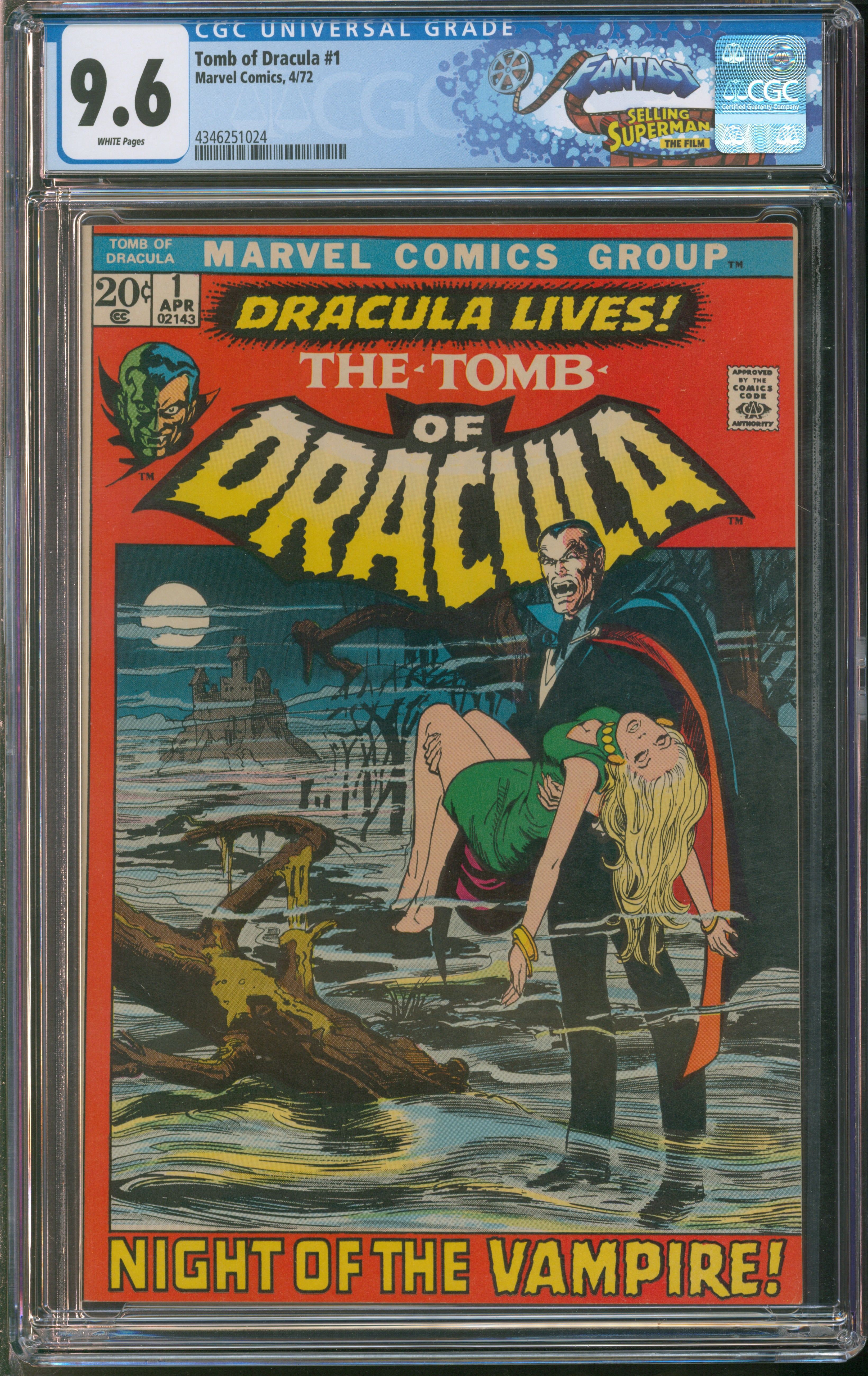 Marvel Comics Tomb of Dracula #1 4/72 FANTAST CGC 9.6 White Pages