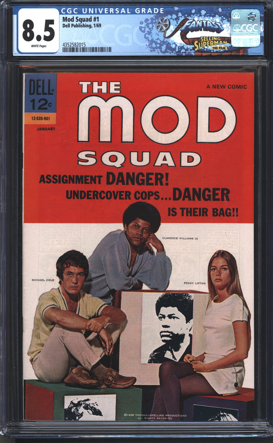 Dell Comics Mod Squad 1 1/69 FANTAST CGC 8.5 White Pages