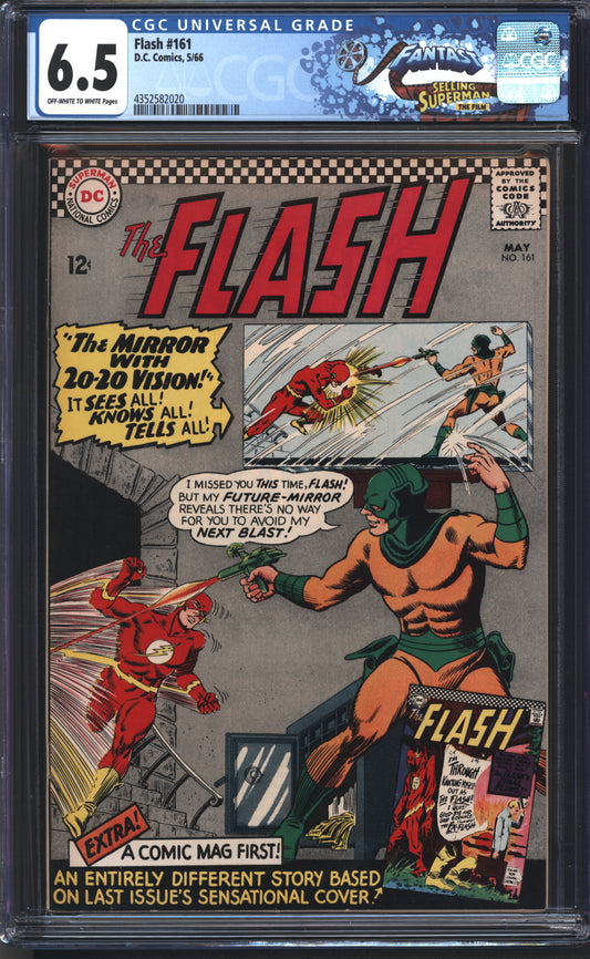 D.C Comics Flash 161 5/66 FANTAST CGC 6.5 Off White to White Pages