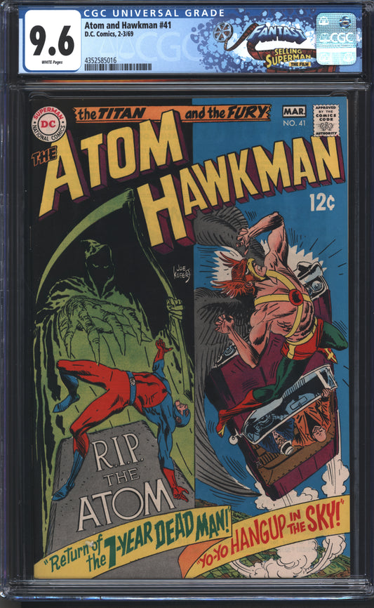 D.C Comics Atom and Hawkman 41 2/69 FANTAST CGC 9.6 White Pages