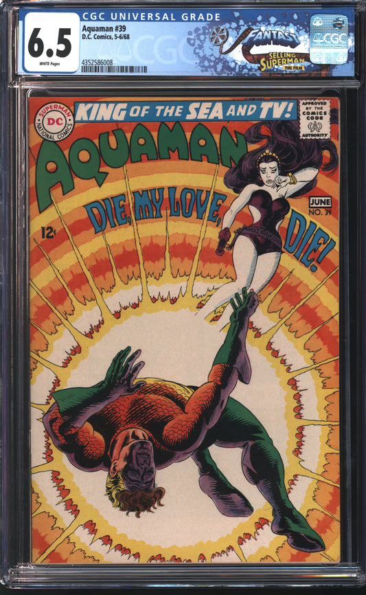 D.C Comics Aquaman 39 6/68 FANTAST CGC 6.5 White Pages