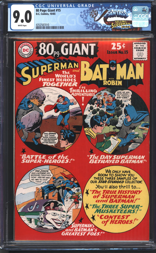 D.C Comics 80 Page Giant 15 10/65 FANTAST CGC 9.0 White Pages