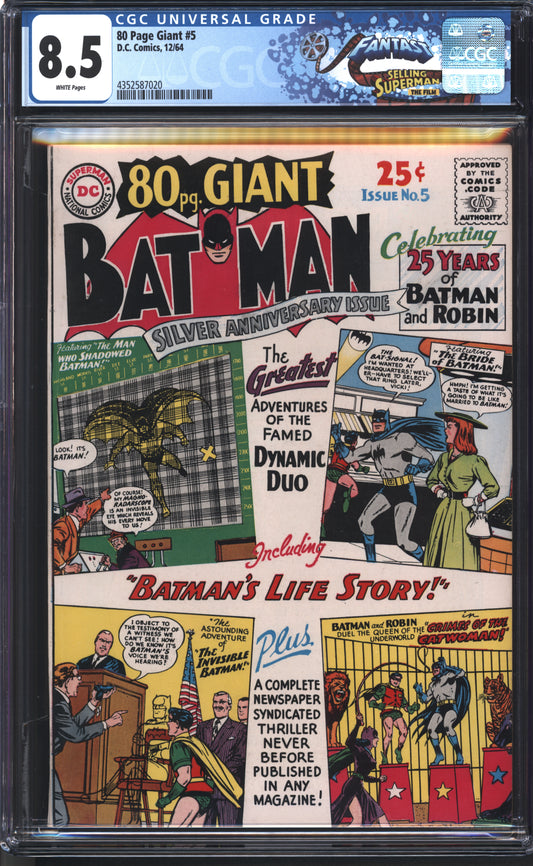 D.C Comics 80 Page Giant 5 12/64 FANTAST CGC 8.5 White Pages