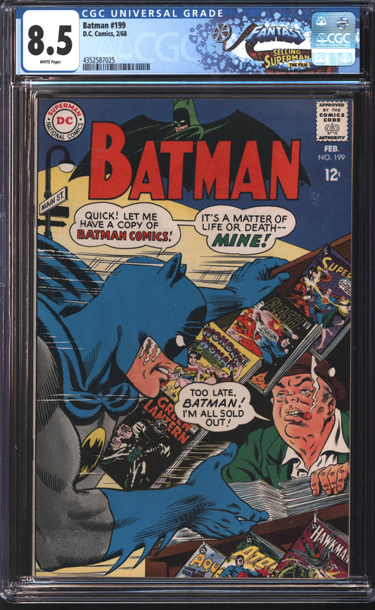 D.C Comics Batman 199 2/68 FANTAST CGC 8.5 White Pages