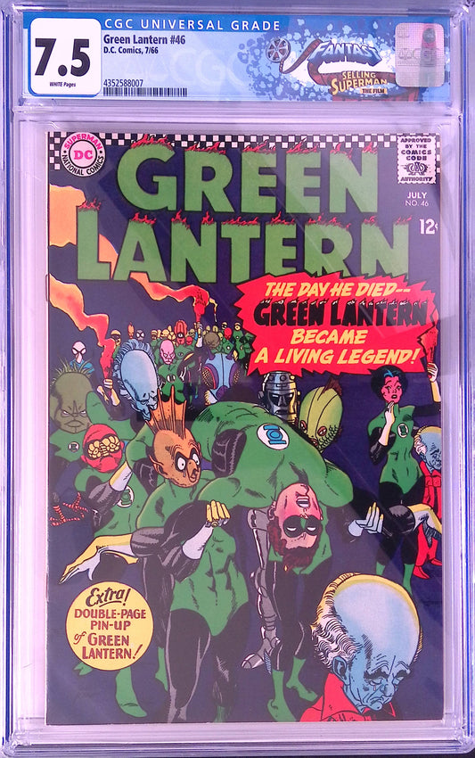 D.C Comics Green Lantern 46 7/66 FANTAST CGC 7.5 White Pages