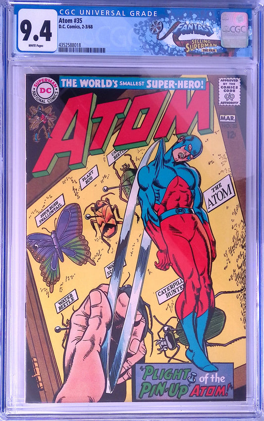 D.C Comics Atom 35 2/68 FANTAST CGC 9.4 White Pages