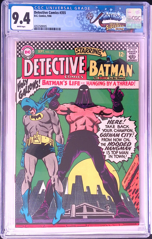 D.C Comics Detective Comics 355 9/66 FANTAST CGC 9.4 White Pages