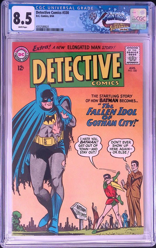 D.C Comics Detective Comics 330 8/64 FANTAST CGC 8.5 White Pages