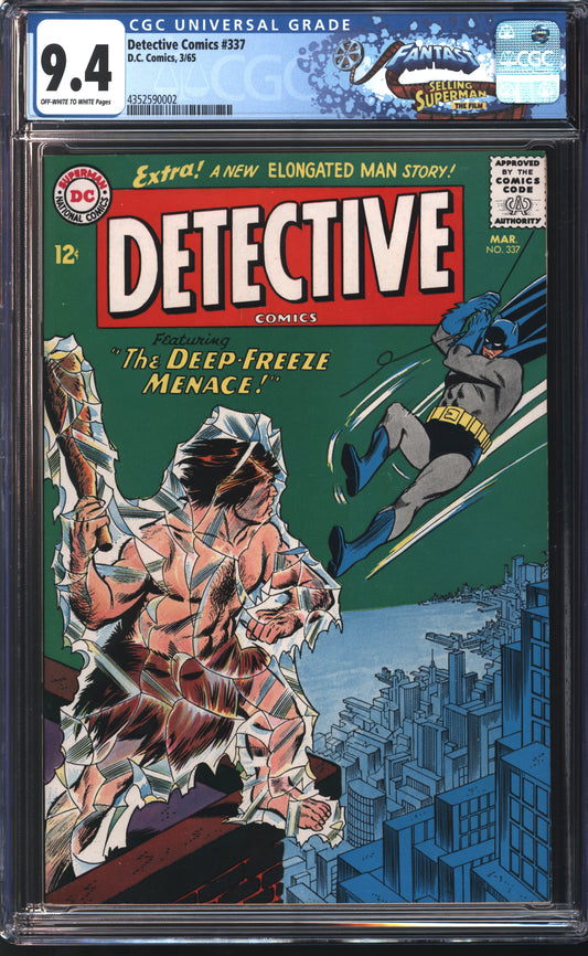 D.C Comics Detective Comics 337 3/65  FANTAST CGC 9.4 Off White to White Pages