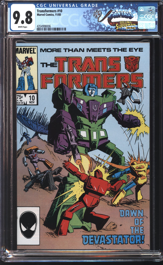 Marvel Transformers 10 11/85 FANTAST CGC 9.8 White Pages