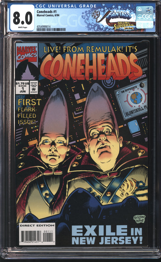 Marvel Coneheads 1 6/94 FANTAST CGC 8.0 White Pages