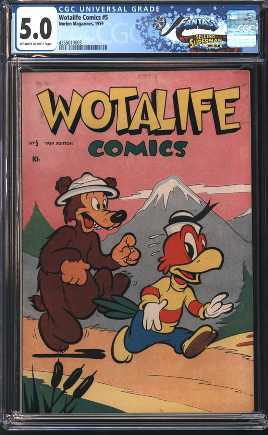 Norlen Magazines Wotalife Comics 5 1959 FANTAST CGC 5.0 Off White to White Pages