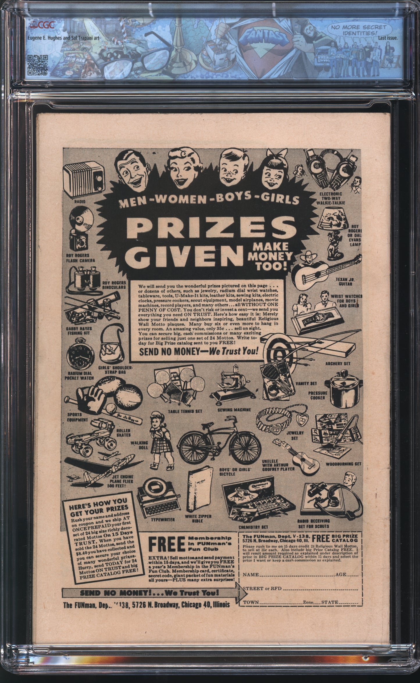 Key Publications Prize Mystery #3 9/55 FANTAST CGC 5.5 White Pages