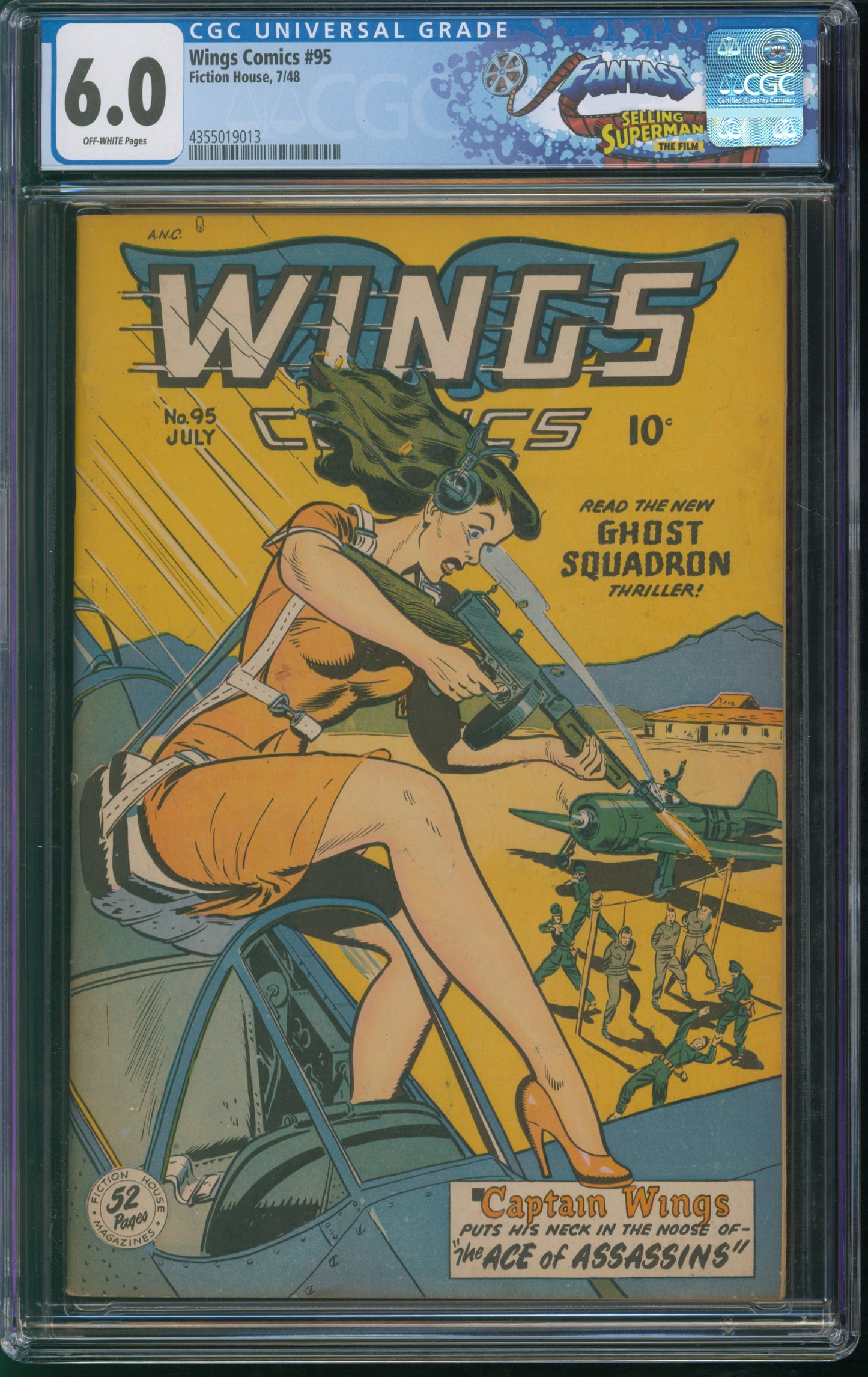 Fiction House Wings Comics #95 7/48 FANTAST CGC 6.0 Off-White Pages