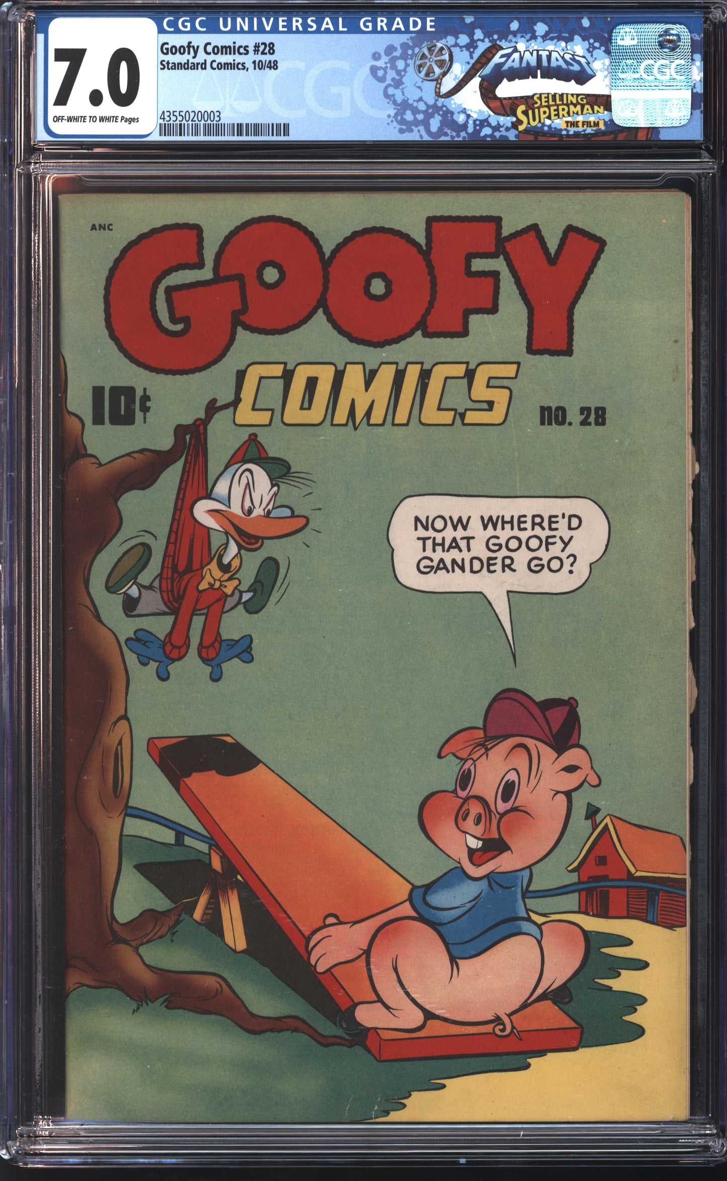 Standard Comics Goofy Comics 28 10/48 FANTAST CGC 7.0 Off White to White Pages