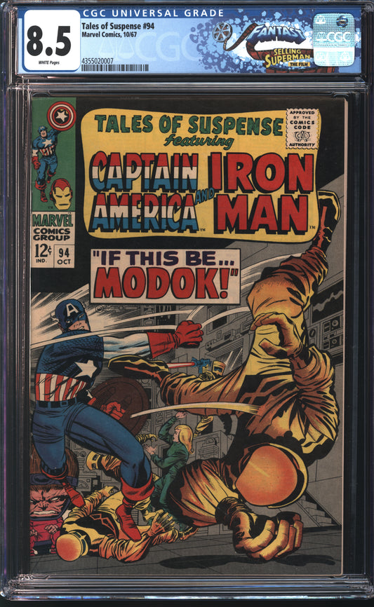 Marvel Tales of Suspense #94 10/67 FANTAST CGC 8.5 White Pages