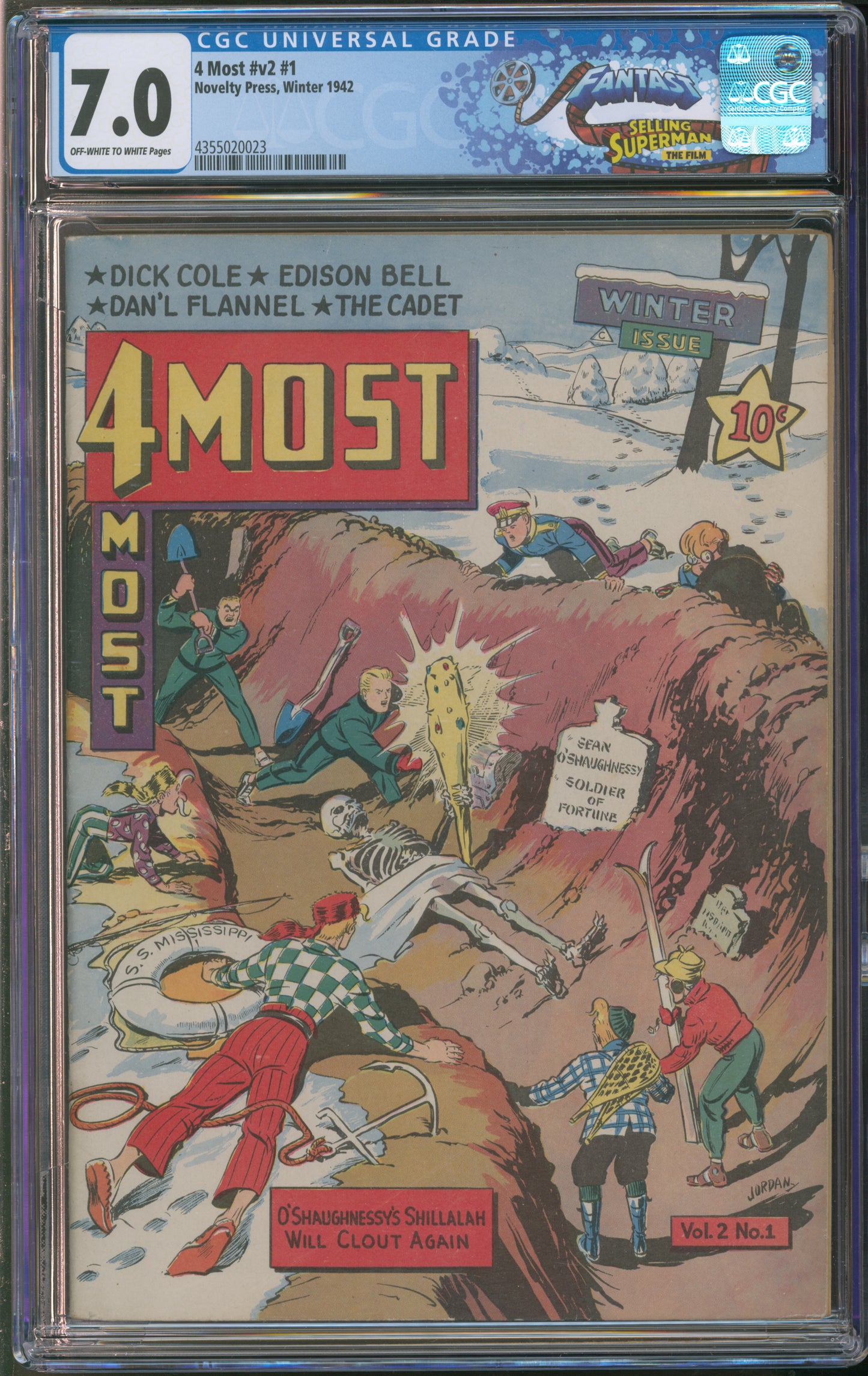 Novelty Press 4 Most #v2 # Winter 1942 FANTAST CGC 7.0 Off-White to White Pages