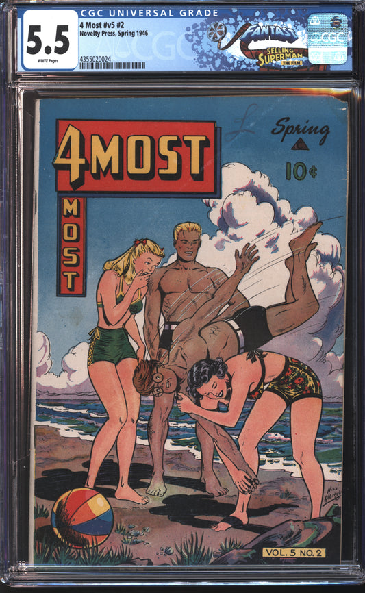 Novelty Press 4 Most v5 #2 Spring 1946 FANTAST CGC 5.5 White Pages