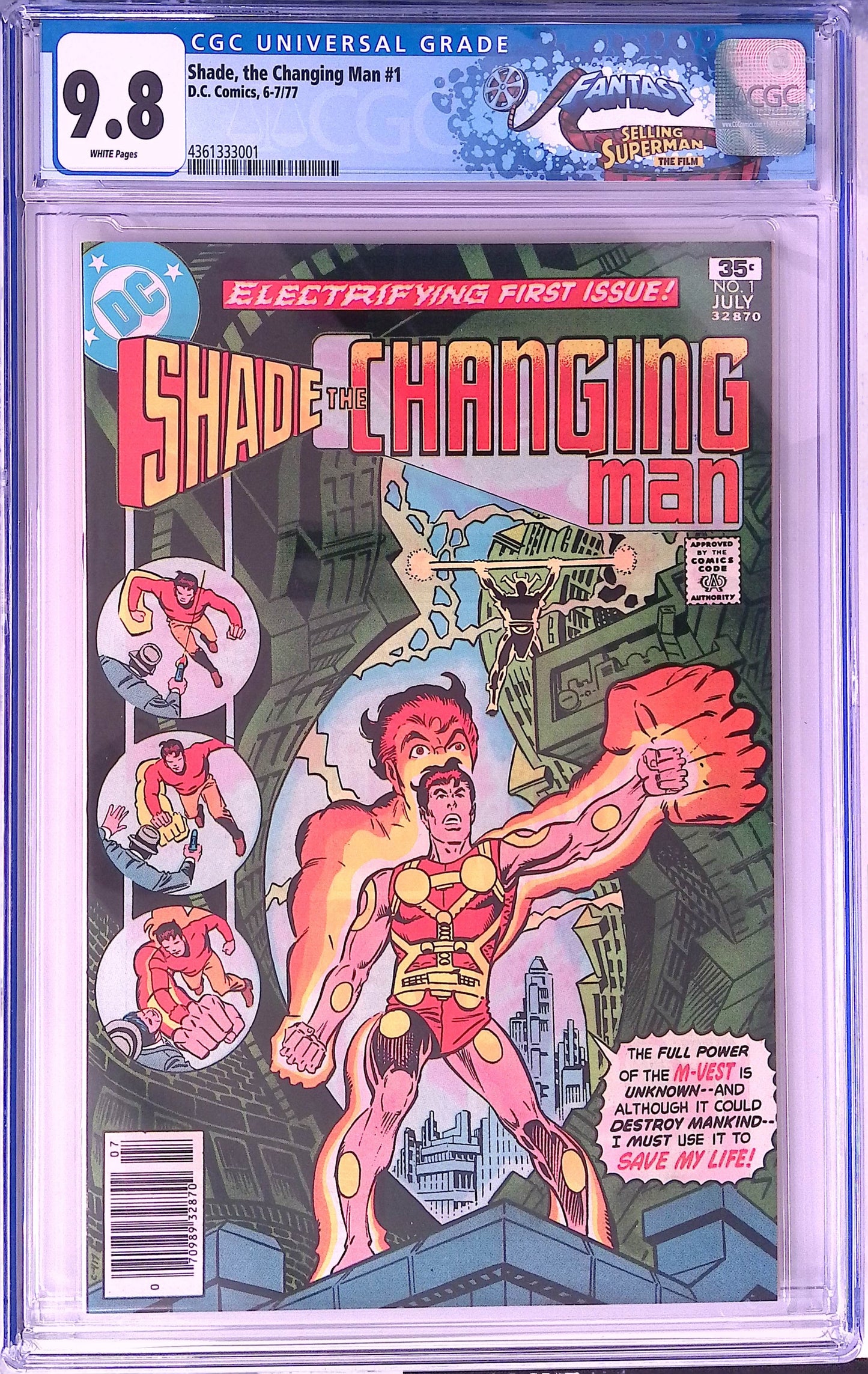 D.C. Comics Shade the Changing Man #1 7/77 FANTAST CGC 9.8 White Pages